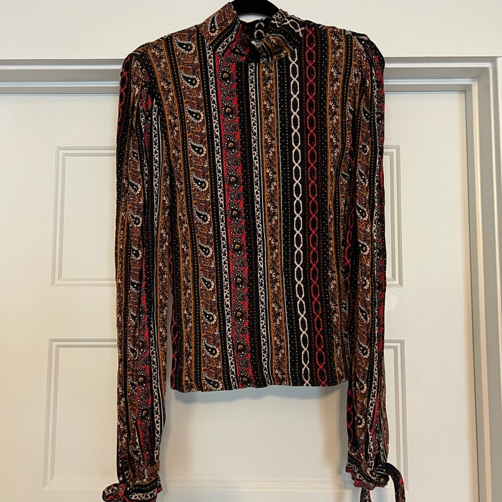 Free People Donatella Mock Neck Top